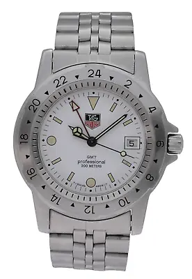 Vintage Men's Tag Heuer 40mm Professional 1500 Series GMT Jumbo Watch 159.006/1! • $999.95