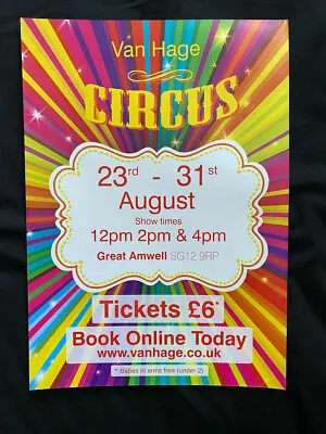 John Lawson's Circus Poster - Van Hage Garden Centre • £5