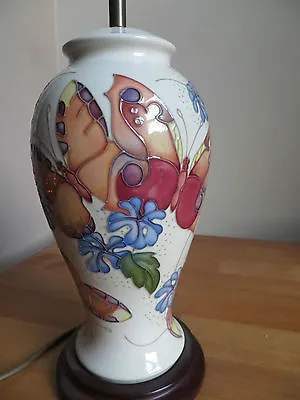  Large Moorcroft Lamp With Butterflies Pattern • $348.47