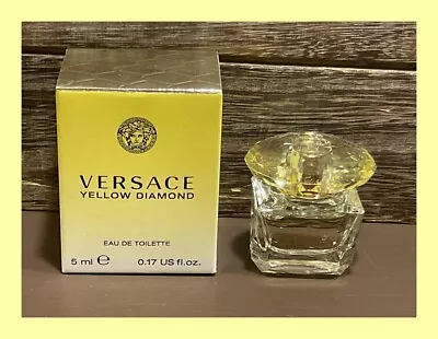 Versace Yellow Diamond Eau De Toilette 0.17 Oz/5 Ml Mini Splash Miniature Bottle • $9.95