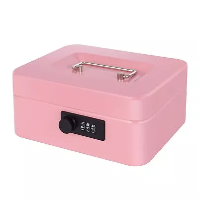 Cash Box With Combination Lock And Money Tray Metal Money Box For Cash Small ... • $21.03