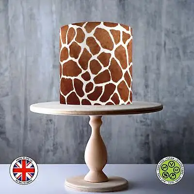Real Giraffe Skin Texture Pattern Wrap Around Edible Cake Topper ICING / WAFER • £7.79