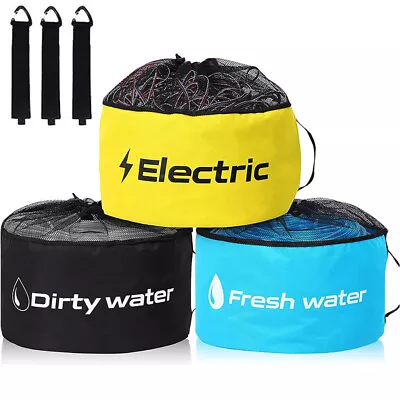 3X Hose Bag Caravan Camping Cable Organizer Water Hose Electrical Cords Storage • $30.98