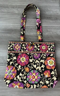 Vera Bradley Suzani Black Tote Bag Floral • $30.05