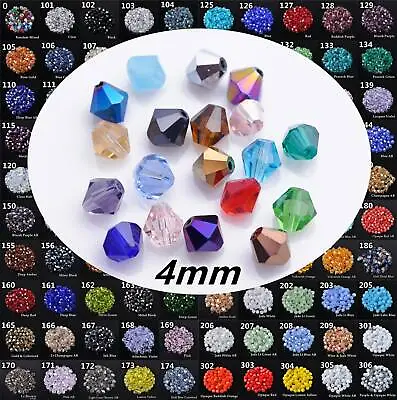 Wholesale 1000pcs 4mm Small Bicone Faceted Crystal Glass Loose Spacer Beads Lot • $8.98