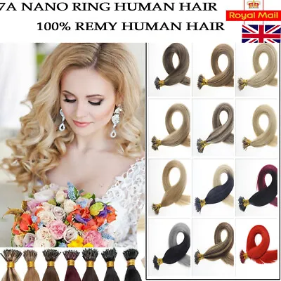 1 GRAM 14 -24  Nano Ring Tip Micro Bead Human Hair Extensions 1g Double Drawn UK • £22.32