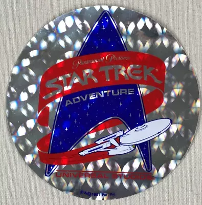 $6.99 • Buy 1991 STAR TREK ADVENTURE Universal Studios Hologram Sticker/Decal, 1991 PAR