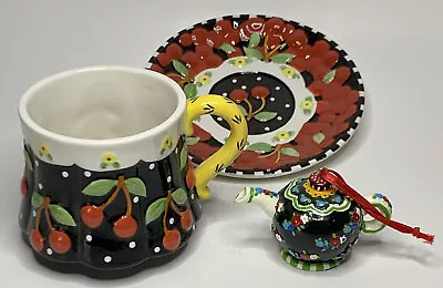 ME Ink 2001 Michel & Company Culver City Tea Cup & Saucer & Christmas Ornament • $20