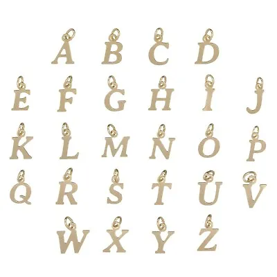 New 9ct Solid Gold 375 Letter Alphabet Initial Jewellery Pendant Charm A-Z 17mm • $44.97