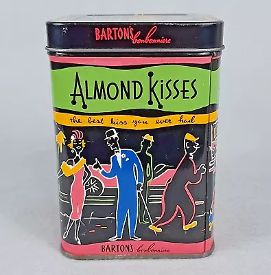 Vintage Barton's Bonbonniere Candy Almond Kisses Metal Storage Tin Can Empty • $12.95