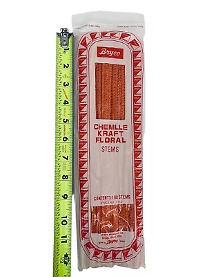 12  Vintage Bryco Chenille Kraft Stems Pipe Cleaners 100 Per Pack ORANGE Craft • $16.95