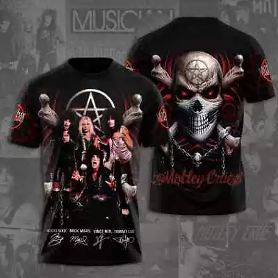 Motley Crue Metal Music Band Signature Shirt 3D All Over Print T-Shirt Men Women • $10.99