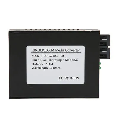 Gigabit Fast Ethernet Media Converter Single Mode Dual SC 10 100 1000Base Tx FOD • $23.34