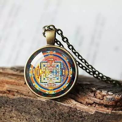 Old Tibetan Buddhist Mandala Pendant Spiritual Necklace Buddhist Necklace Gift • $14.39