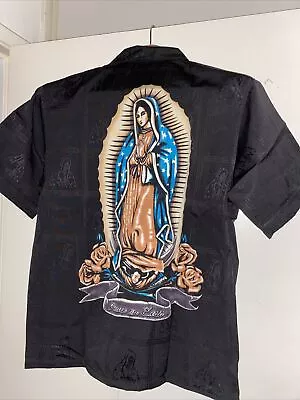 Vintage Cruizin Low Virgin Mary All Over Print Button AOP Shirt Lowrider NWT • $49.99