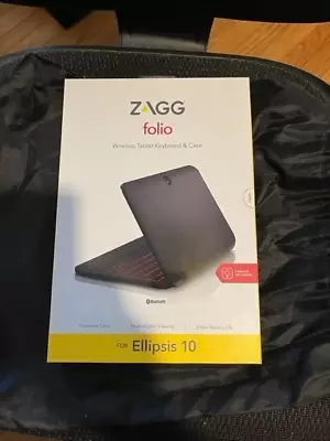 ZAGG Folio Wireless Tablet Keyboard & Case For Ellipsis 10 HD BLACK • $11