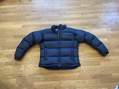 Marmot Jacket Womens L Black Insulated Puffer   Fill Down Full Zip Outdoors * • $5