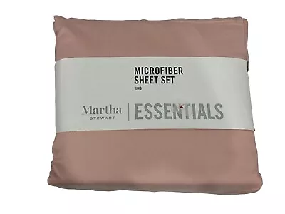 MARTHA STEWART Microfiber Pink Sheet Set Essentials KING • $30