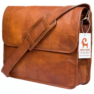 Laptop Shoulder Brown New Genuine Leather Bag Satchel Messenger Men's Vintage • $65