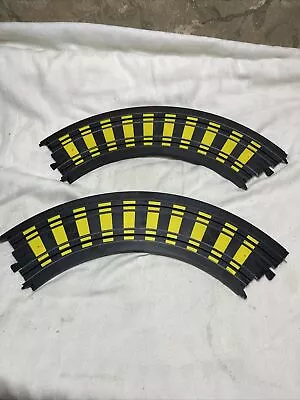 Lot 2 TYCO Slot Race Racing Car 9  Radius Curve 1/4 Circle Track Yellow Bar • $14.99