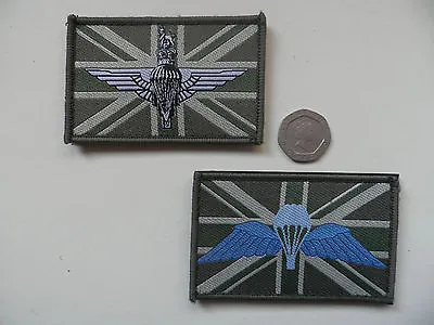 Para Regiment Wings Or Cap Badge On Union Jack  Vlcro Backed Morale Patches. • £4.35