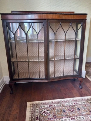 £45 • Buy Mahogany Display Cabinet Trophies, China Glass C. 1940 Bailey Bros, Cirencester