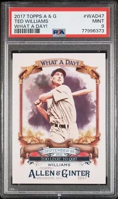 2017 Topps Allen & Ginter What A Day! WAD47 Ted Williams PSA 9 Boston MLB • $27.99