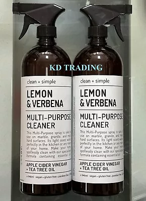 (2-Pk) CLEAN + SIMPLE ~ LEMON VERBENA Kitchen Refresher Cleaner Odor Deodorizer • $32.95