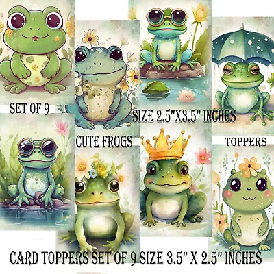 Card Toppers Cute Baby Frogs Card Making Scrapbooking Paper Craft Journal Tags • £2.99