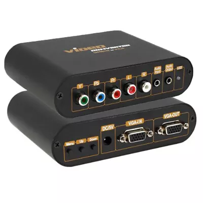 VGA/YPbPr 5RCA Component To VGA AV Converter Video Audio Monitor LKV7600 PS3 PS2 • £46.79