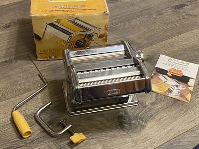 $24.99 • Buy Vintage Marcato Atlas 150 Chrome Pasta Maker Machine Hand Crank Made In Italy 