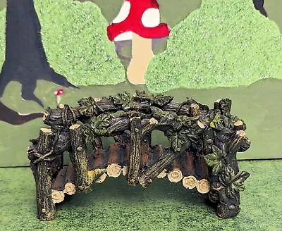 Miniature 5  Wood Logs And Ivy Look Resin Bridge For Fairy Or Gnome Garden NEW • $11.01