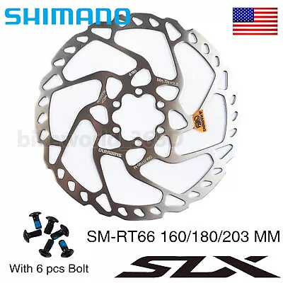 Shimano MTB Bike Rotors Deore SLX SM RT66 160 180 203mm 6 Bolt Disc Brake Rotor • $59.99