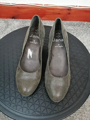 £10 • Buy Jana Grey Court Shoes Slip On Soft Leather Size 5H