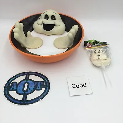 Halloween Ghost Talking Candy Bowl 11.5  Moving Hands Light Up Eyes • $40