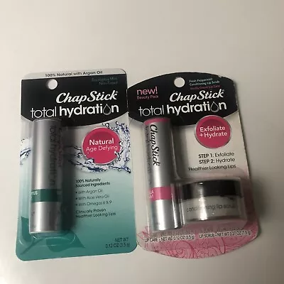 Chapstick Lip Scrub+Vanilla Cream Lip Care Total Hydration Fresh Peppermint Lot • $19.99