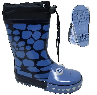 Kids Infants Boys Waterproof Rain Wellies Mucker Wellingtons Splash Snow Boots • £7.95