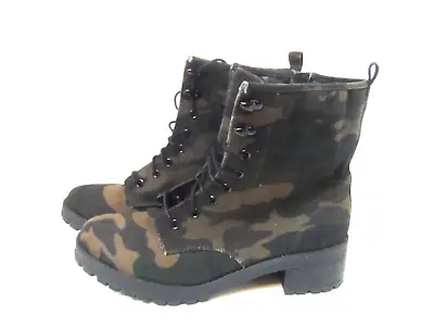 Madden Girl Womens Camo Combat Military Style Lace Up Ankle Boots - Size 10M • $29.99