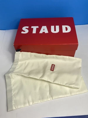 $28 • Buy Authentic Staud Red Empty Gift Storage  Box 12  X 8 X 4.5  + Cream DustBag 14x14