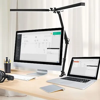 LED Adjustable Desk Lamp Swing Arm Table Light With Clamp USB Eye-Caring Lamp AU • $49.99