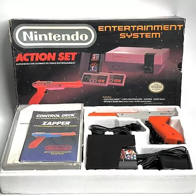 Nintendo Entertainment System Action Set NES Complete In Box CIB VTG Rare WORKS • $219.99