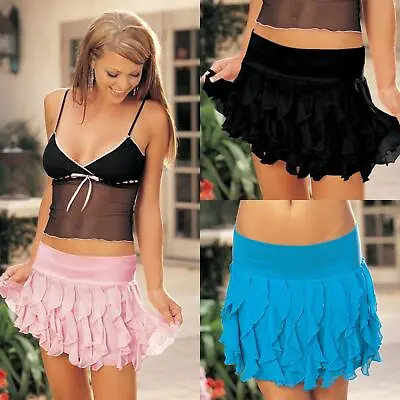 £28 • Buy Shirley Of Hollywood Silk Chiffon Mini Skirt S M L XL Designer Outlet Skirts