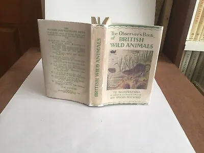 £19.99 • Buy Observers Book Of British Wild Animals 1st Ed 1938 + Copy D/j