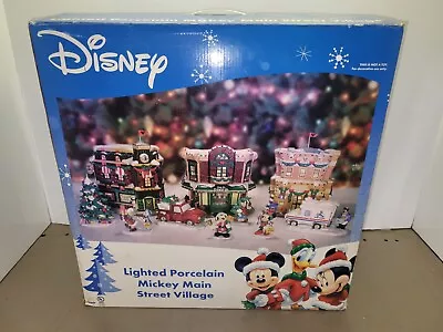 Disney Lighted Porcelain Mickey Main Street Christmas Village. Please Read Post. • $174.98