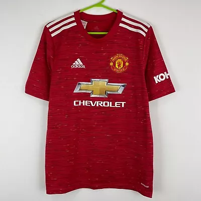 Manchester United 2020-2021 Home Shirt Soccer Jersey Youth XL Boys 15-16 Years • $10