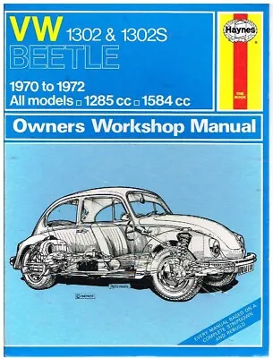 Vw Super Beetle 1302 & 1302s Saloon 1970-72 Owner Workshop Manual *vgc Hardback* • $30.82