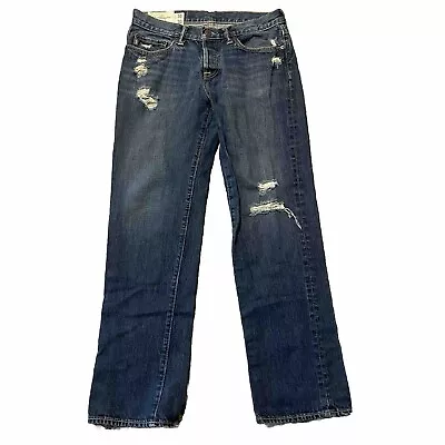 Abercrombie Fitch Mens 30x30 Classic Straight Jeans Button Fly Distressed • $25.99