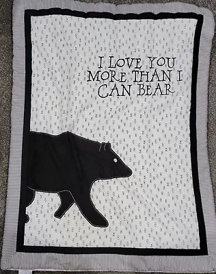 My Baby Sam I Love You More Than I Can Bear Blanket Nursery Decor Black White • $14.74