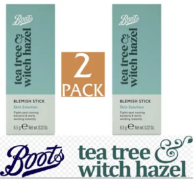 £9.95 • Buy Boots Tea Tree & Witch Hazel Blemish Stick 6.5g - 2 PACK + Fast And Free Postage