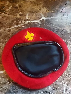 Vintage Boy Scouts Of America Official Headwear Red Beret Hat 100% Wool Sz M  • $23